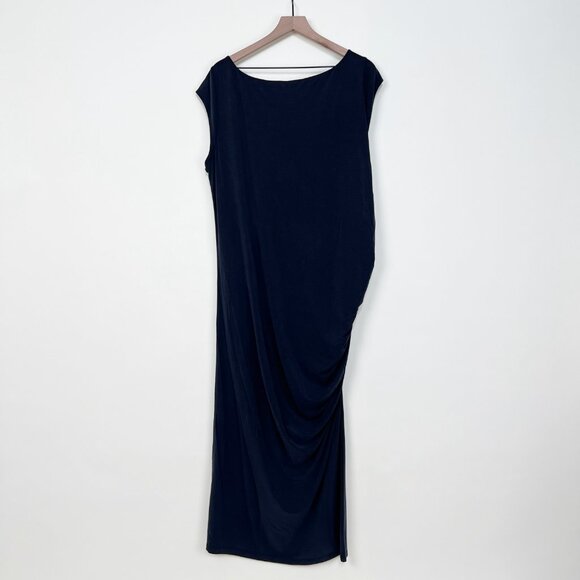 Universal Standard Rachel Ruched Draped Midi Dress Elevated Basic Quiet Luxury - Picture 10 of 12